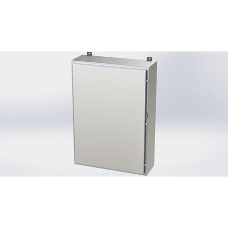 Saginaw Control & Engineering Padlockable Hasp Electrical Enclosures, 42 in H, 10 in D, 30 in W, NEMA 4X, 304 Stainless Steel SCE-42H3010SSLP